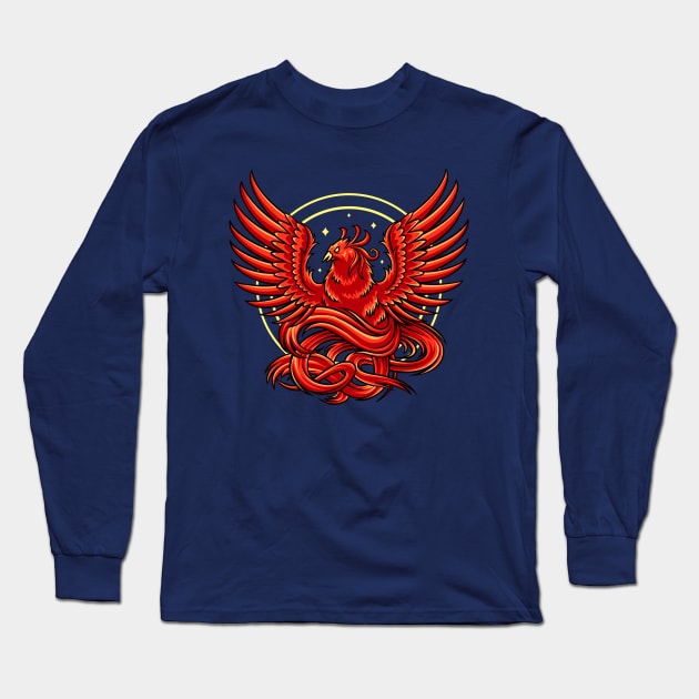 Phoenix Rise Long Sleeve T-Shirt by machmigo